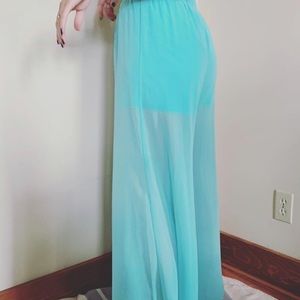 Turquoise flow pants